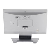 LCD Digital Sound Sensor Table Desk Alarm Clock with Calendar and Temp Display Silver