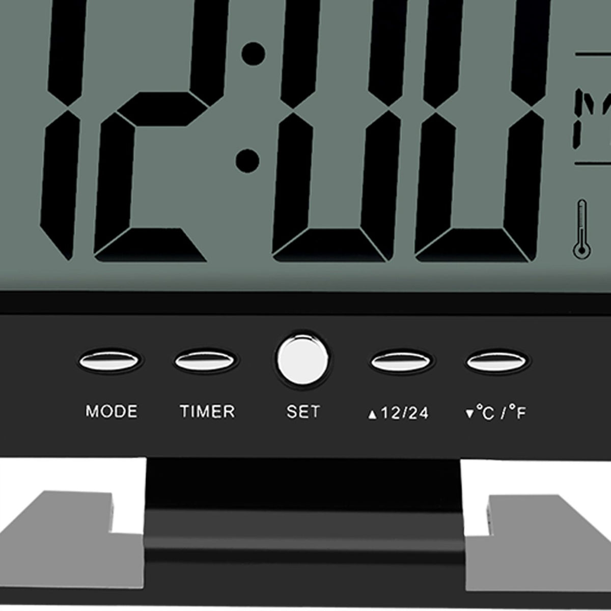 LCD Digital Sound Sensor Table Desk Alarm Clock with Calendar and Temp Display Black