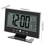 LCD Digital Sound Sensor Table Desk Alarm Clock with Calendar and Temp Display Black - Extra Image