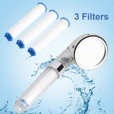 Negative Ions Bathroom Handheld Water Saving Shower Head Set with 3 Filters