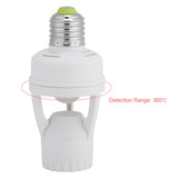 E27 LED Lamp Bulb Holder Light Switch Socket Adjustable Infrared Motion Sensor AC110-240V