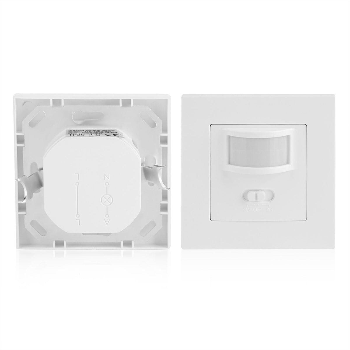 AC 110V‑240V Infrared PIR Motion Sensor Recessed Wall Lamp Light Bulb Switch