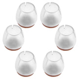 16Pcs Transparent PVC Table Chair Furniture Leg Non Slip Foot Cap Cups Cover Floor Protector M - Rear View