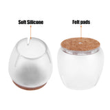 16Pcs Transparent PVC Table Chair Furniture Leg Non Slip Foot Cap Cups Cover Floor Protector M - Extra Image