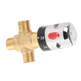 Brass Thermostatic Mixing Valve Water Temperature Pipe Basin Thermostat Control - Close-Up Angle
