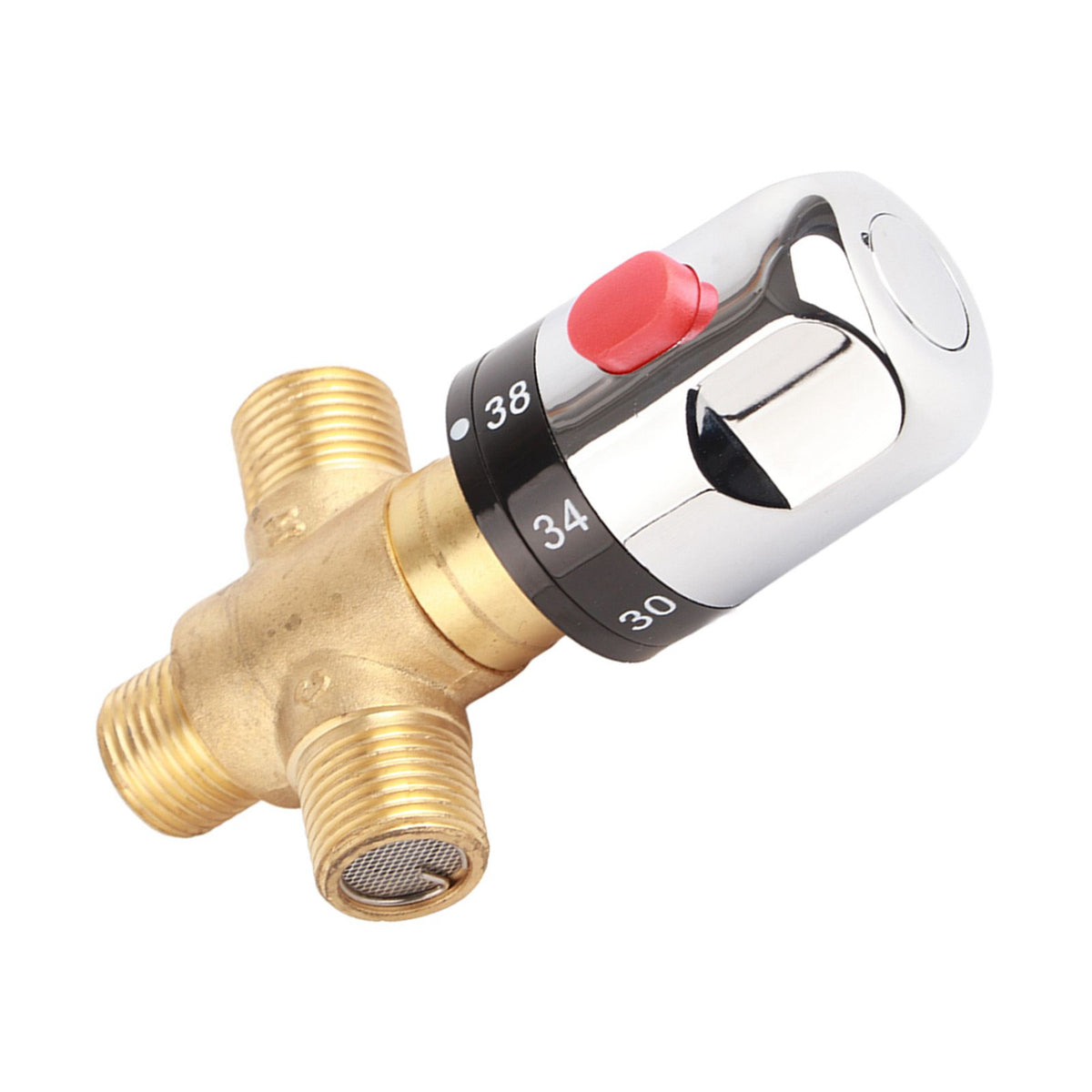 Brass Thermostatic Mixing Valve Water Temperature Pipe Basin Thermostat Control