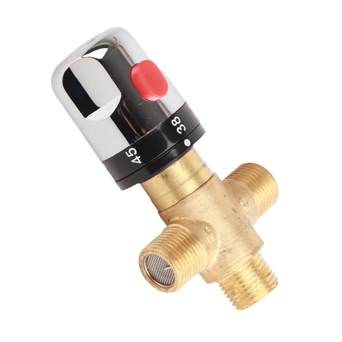Brass Thermostatic Mixing Valve Water Temperature Pipe Basin Thermostat Control