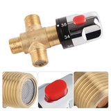 Brass Thermostatic Mixing Valve Water Temperature Pipe Basin Thermostat Control - Extra Image