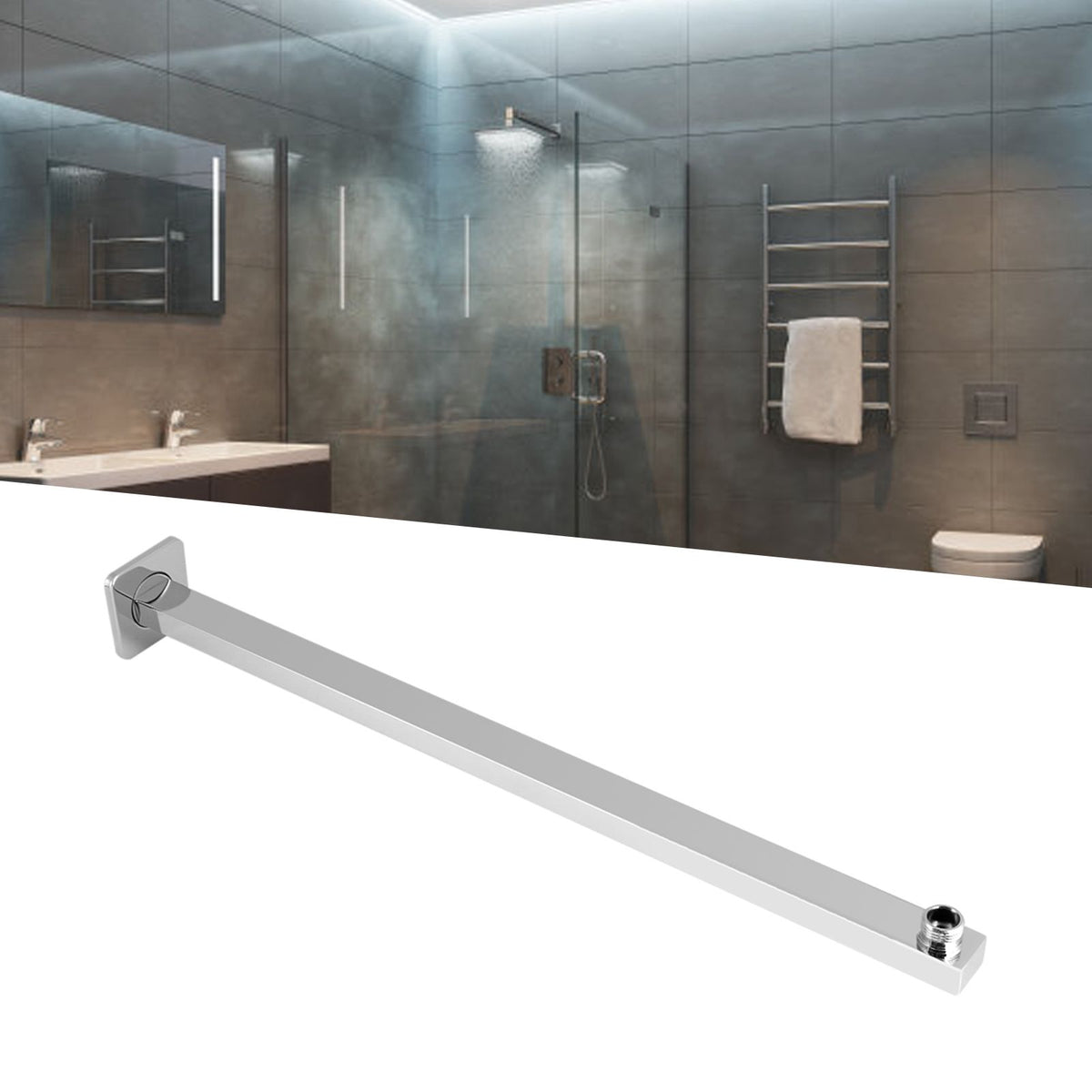 60cm Stainless Steel Construction Wall Mounted Shower Extension Arm Bathroom Attachment