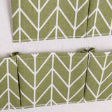 7 Pockets Cotton Linen Wall Hanging Storage Bags Door Pouch Bedroom Home Organizer Green - Top-Down View