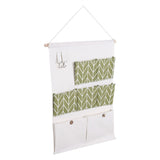 7 Pockets Cotton Linen Wall Hanging Storage Bags Door Pouch Bedroom Home Organizer Green - 45-Degree Angle