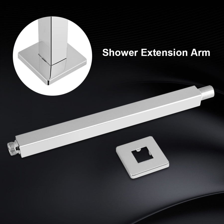 30cm Chrome Square Ceiling Shower Extension Arm Wall Mounted for Bathroom Showering Head