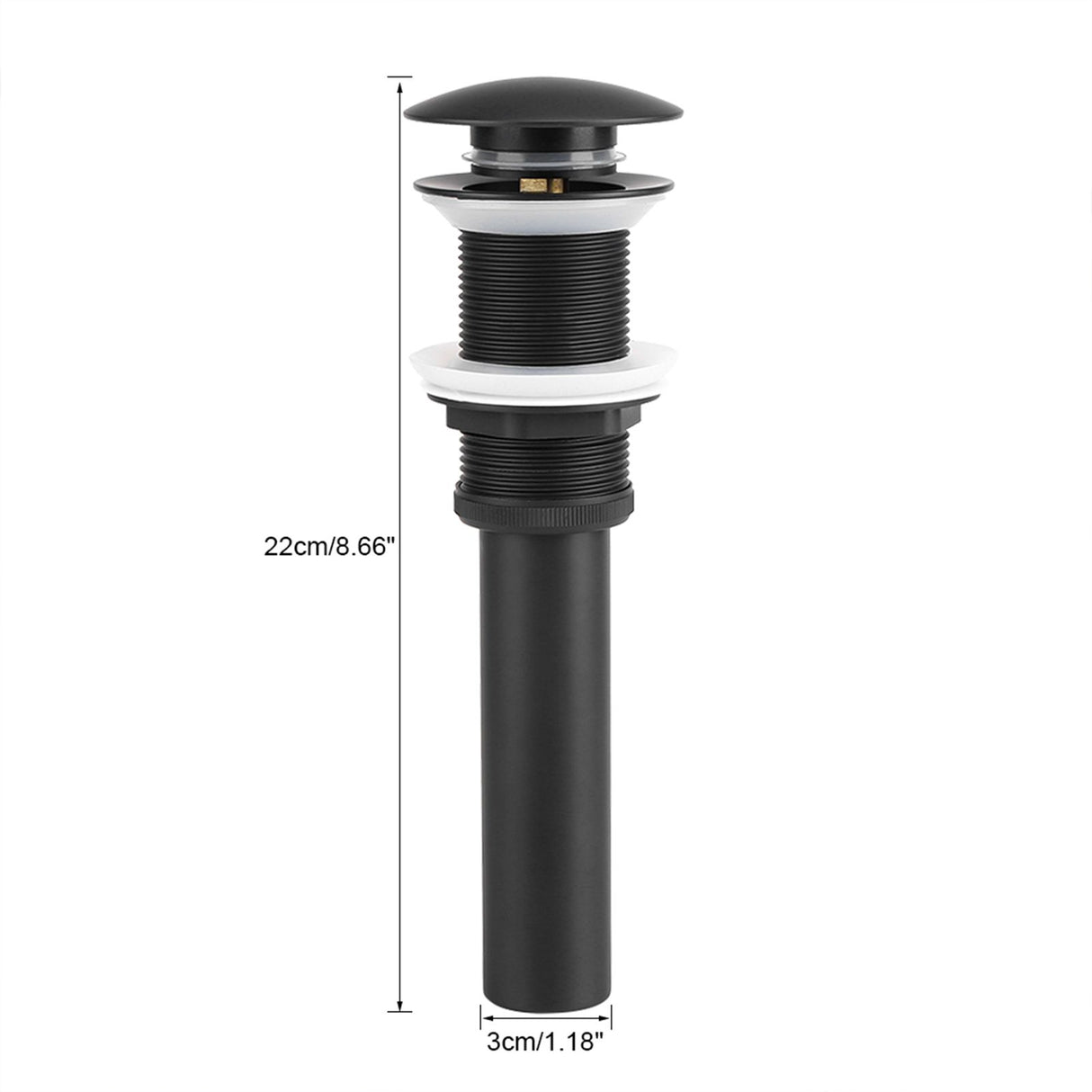 Kitchen Bathroom Basin Sink Solid Brass Popup Drain Stopper Black
