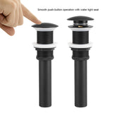 Kitchen Bathroom Basin Sink Solid Brass Popup Drain Stopper Black - Extra Image
