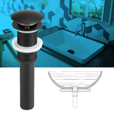 Kitchen Bathroom Basin Sink Solid Brass Popup Drain Stopper Black - Extra Image