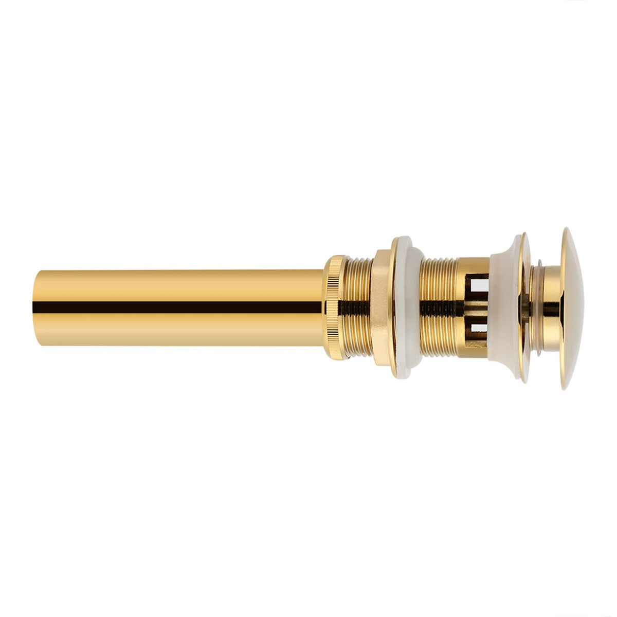 Kitchen Bathroom Basin Sink Solid Brass Pop Up Drain Stopper with Overflow Hole Golden