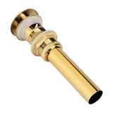 Kitchen Bathroom Basin Sink Solid Brass Pop Up Drain Stopper with Overflow Hole Golden - Extra Image