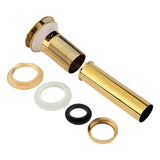 Kitchen Bathroom Basin Sink Solid Brass Pop Up Drain Stopper with Overflow Hole Golden