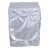 Silver Washing Machine Cover Waterproof Sunscreen Cover Front Load Washer Dryer Coat Protection - Top-Down View