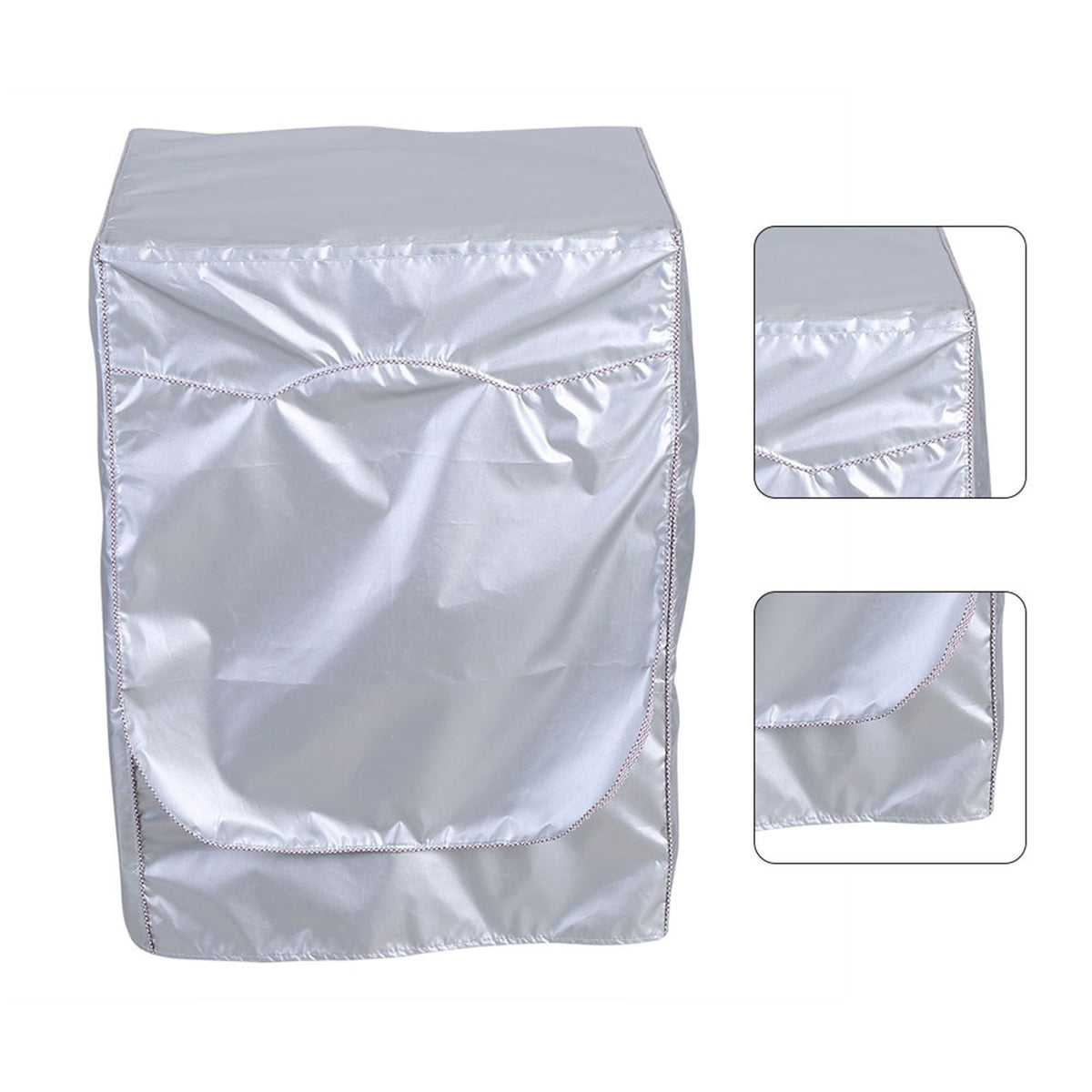 Silver Washing Machine Cover Waterproof Sunscreen Cover Front Load Washer Dryer Coat Protection