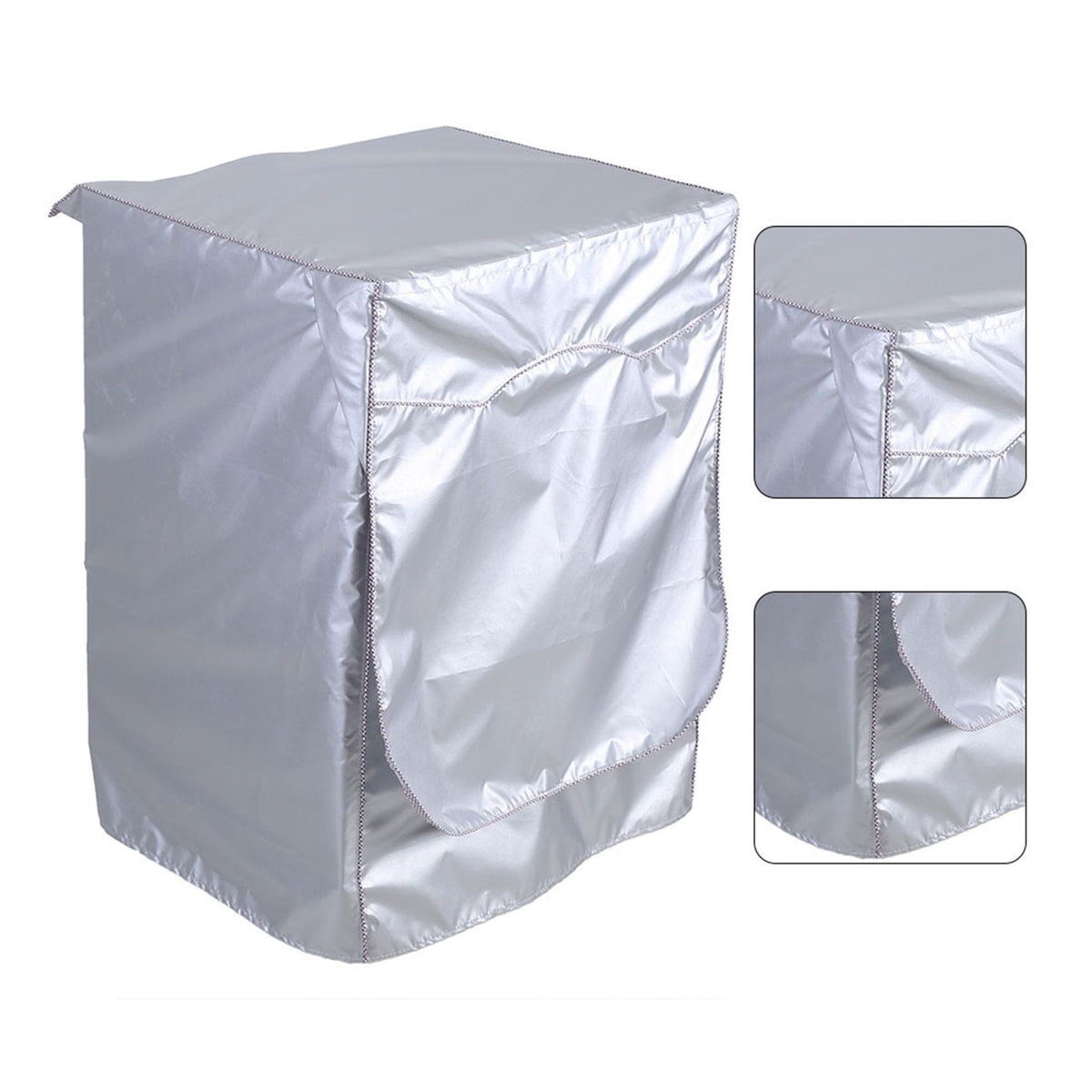 Silver Washing Machine Cover Waterproof Sunscreen Cover Front Load Washer Dryer Coat Protection