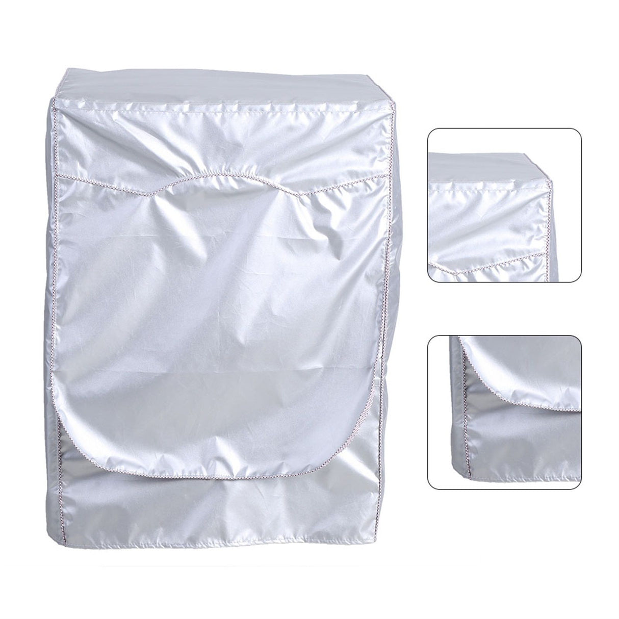 Silver Washing Machine Cover Waterproof Sunscreen Cover Front Load Washer Dryer Coat Protection