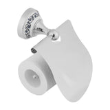 1PC Polished Bathroom Toilet Roll Paper Holder Rack Wall Mounted Tissue Cover Silver - Rear View