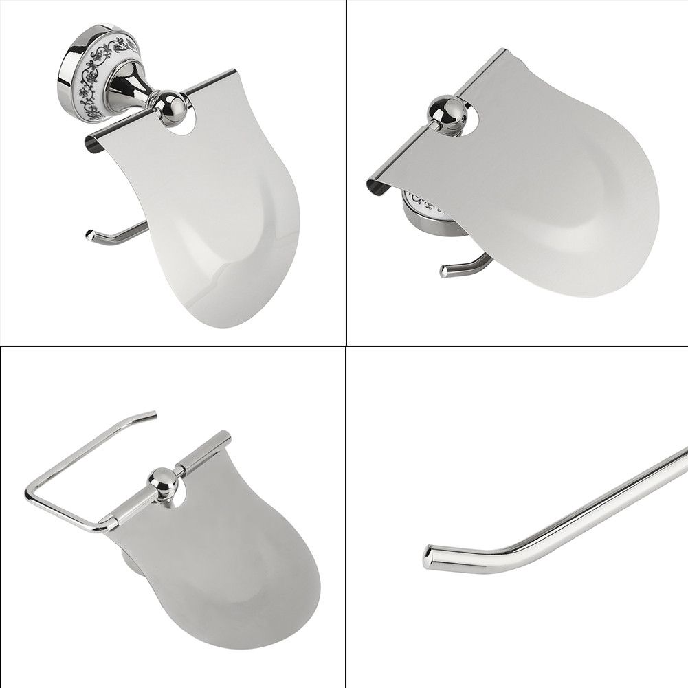 1PC Polished Bathroom Toilet Roll Paper Holder Rack Wall Mounted Tissue Cover Silver