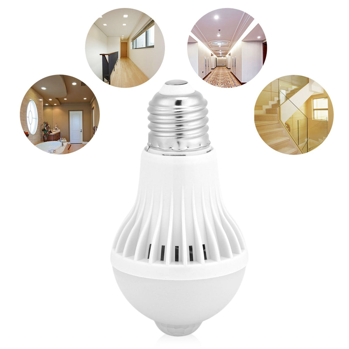 E27 Intelligent Detection PIR Infrared Motion Sensor Light LED Lamp Bulb 7W