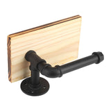 lIron Pipe Wall Mount Paper Holder Rack Wood Shelf Bathroom Toilet