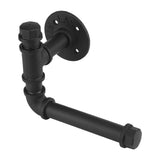 lIron Pipe Wall Mount Paper Holder Rack Wood Shelf Bathroom Toilet - Low Angle