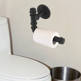 lIron Pipe Wall Mount Paper Holder Rack Wood Shelf Bathroom Toilet - Extra Image