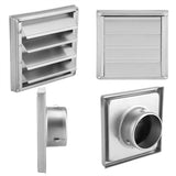95mm Stainless Steel Wall Air Vent Square Tumble Dryer Extractor Fan Outlet - Extra Image
