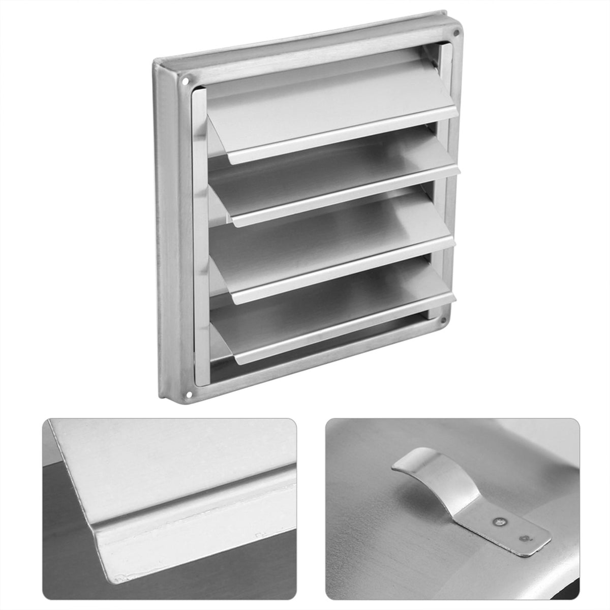 95mm Stainless Steel Wall Air Vent Square Tumble Dryer Extractor Fan Outlet