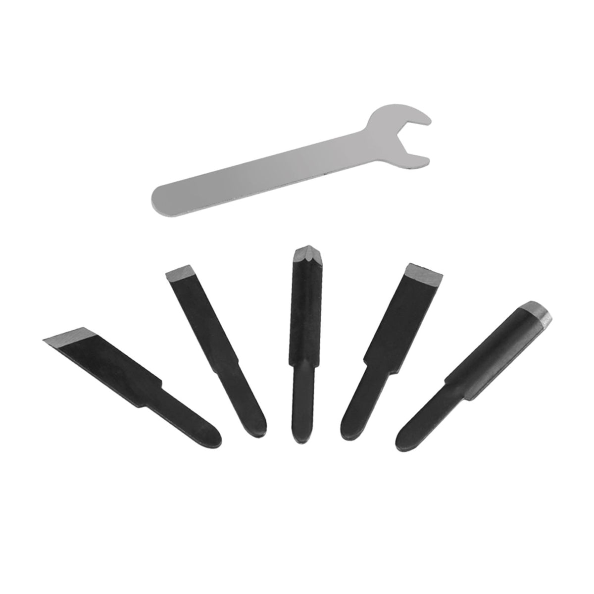 Electric Woodworking Carving Chisel Engraving Knife Tool with 5 Blades and 1 Wrench