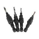 1/4inch Hex Shank HSS Drill Bits Fast Change #6 #8 #10 #12 Countersink Woodworking Tool - Rear View