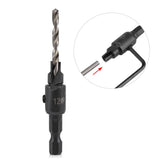 1/4inch Hex Shank HSS Drill Bits Fast Change #6 #8 #10 #12 Countersink Woodworking Tool