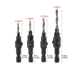 1/4inch Hex Shank HSS Drill Bits Fast Change #6 #8 #10 #12 Countersink Woodworking Tool