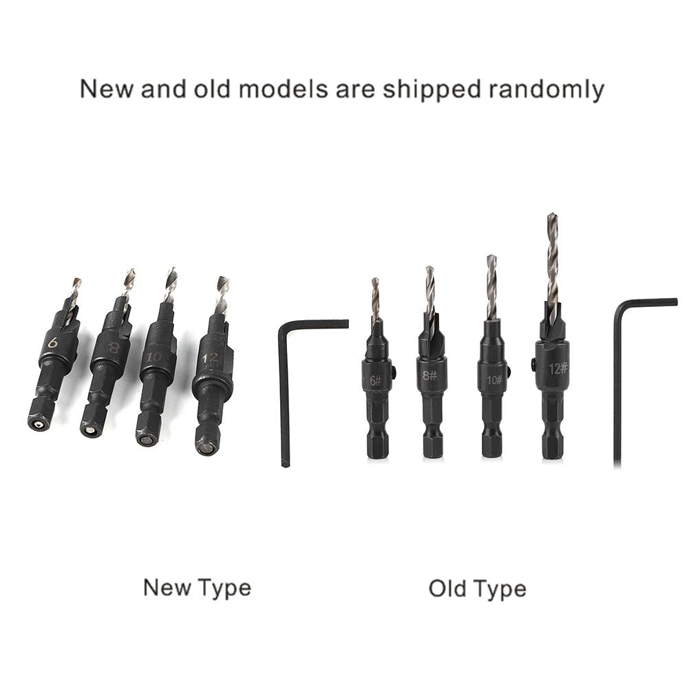 1/4inch Hex Shank HSS Drill Bits Fast Change #6 #8 #10 #12 Countersink Woodworking Tool
