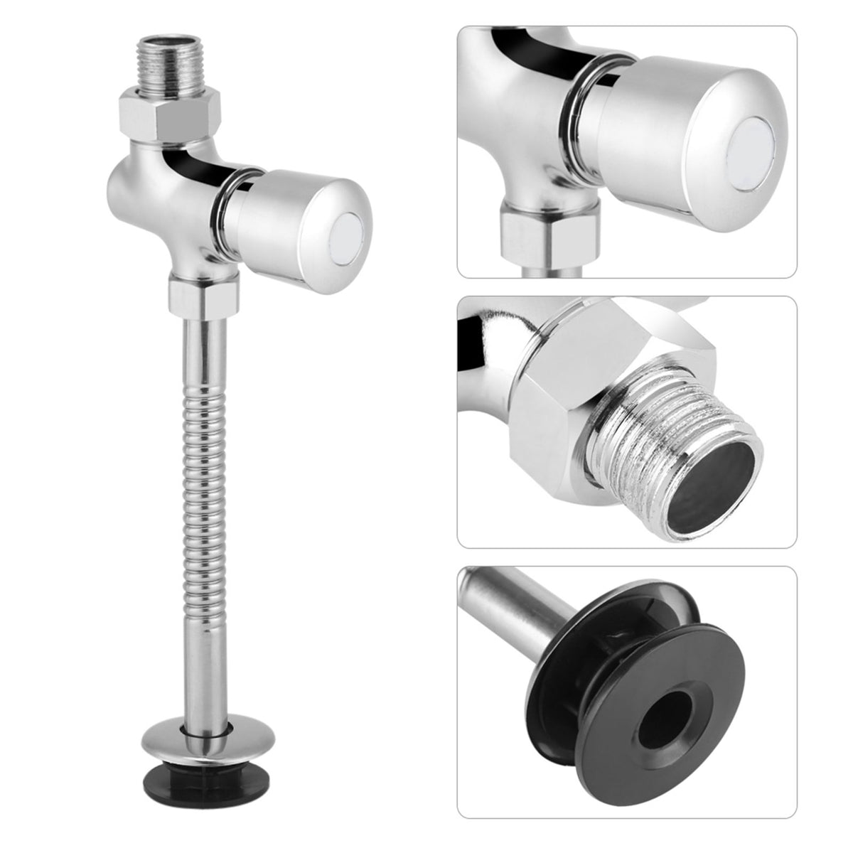 Toilet Urinal Flush Valve Button Type Manual Delay Automatic Shutoff