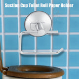 Stainless Steel Bathroom Toilet Suction Cup Paper Roll Holder Bar WallMounted Rack - Low Angle