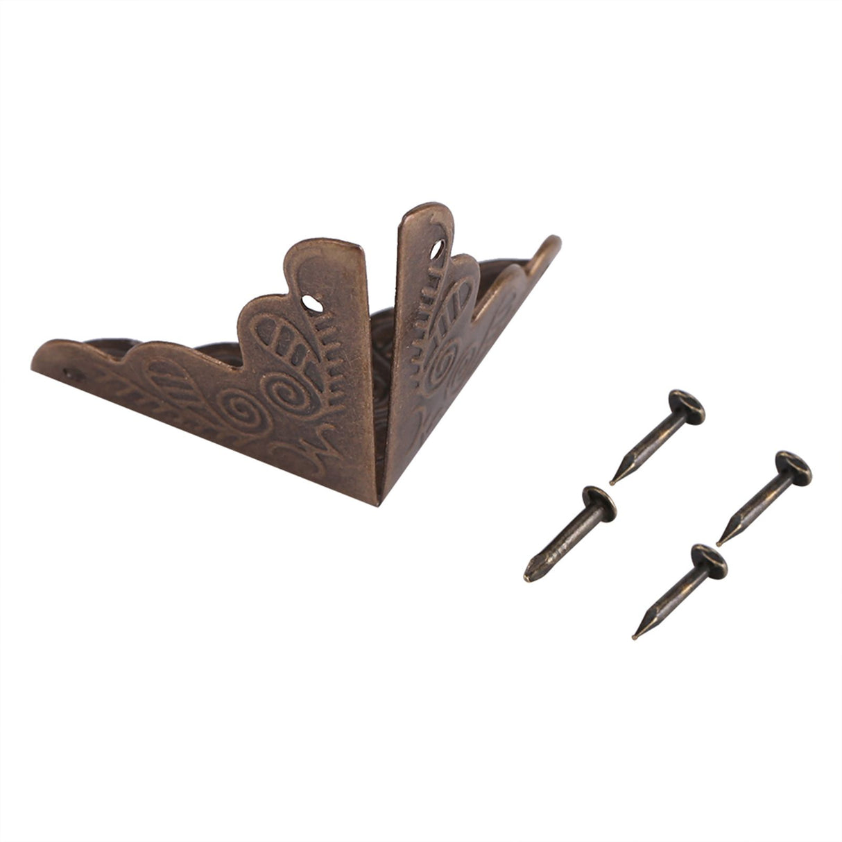 12pcs Wooden Box Jewelry Gift Case Corner Decorative Protectors Iron Edge Cover Guard Bronze