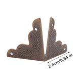 12pcs Wooden Box Jewelry Gift Case Corner Decorative Protectors Iron Edge Cover Guard Bronze - Extra Image