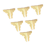 12pcs Wooden Box Jewelry Gift Case Corner Decorative Protectors Iron Edge Cover Guard Golden - Close-Up Angle