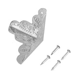 12pcs Wooden Box Jewelry Gift Case Corner Decorative Protectors Iron Edge Cover Guard Sliver - Side View