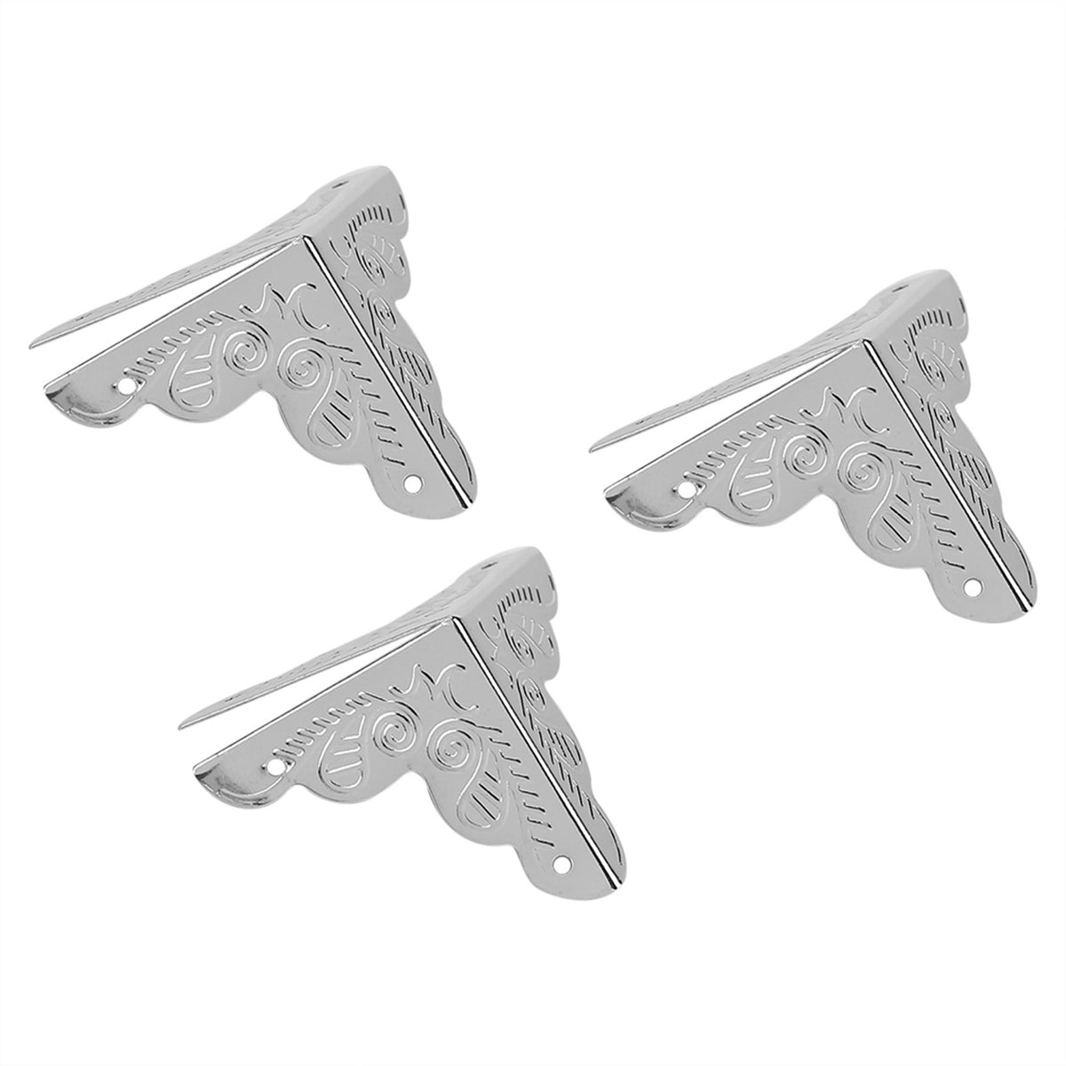 12pcs Wooden Box Jewelry Gift Case Corner Decorative Protectors Iron Edge Cover Guard Sliver