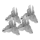 12pcs Wooden Box Jewelry Gift Case Corner Decorative Protectors Iron Edge Cover Guard Sliver - Low Angle