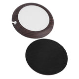 USB Cup Warmer Heat Beverage Mug Mat Office Tea Coffee Heater Pad Dark Wood Grain - Front View