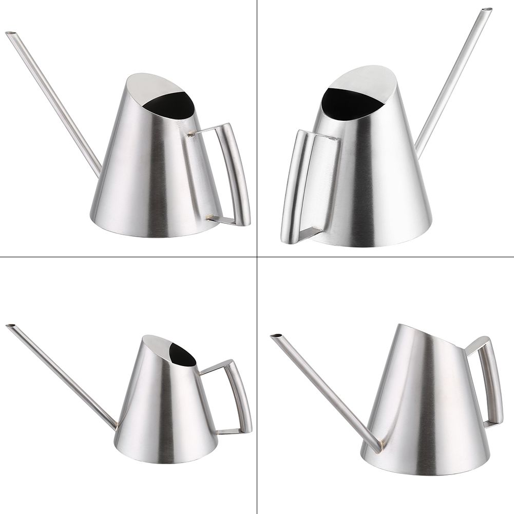 900ml Stainless Steel Watering Can Brushed Garden Planting Indoor Outdoor