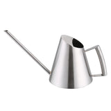 900ml Stainless Steel Watering Can Brushed Garden Planting Indoor Outdoor - Low Angle